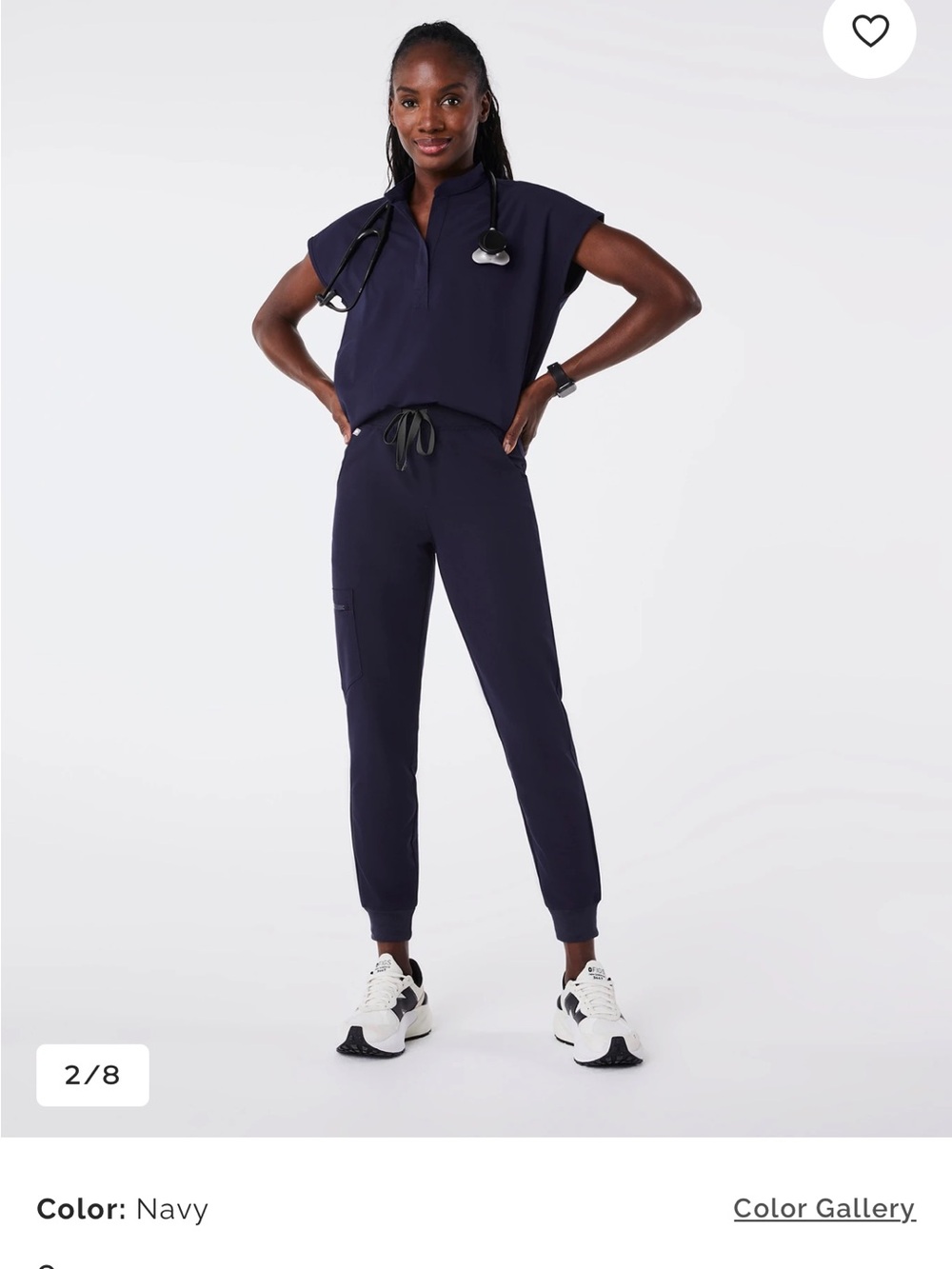 FIGS Oversized Scrub Top in Navy Blue - Picture 8 of 9
